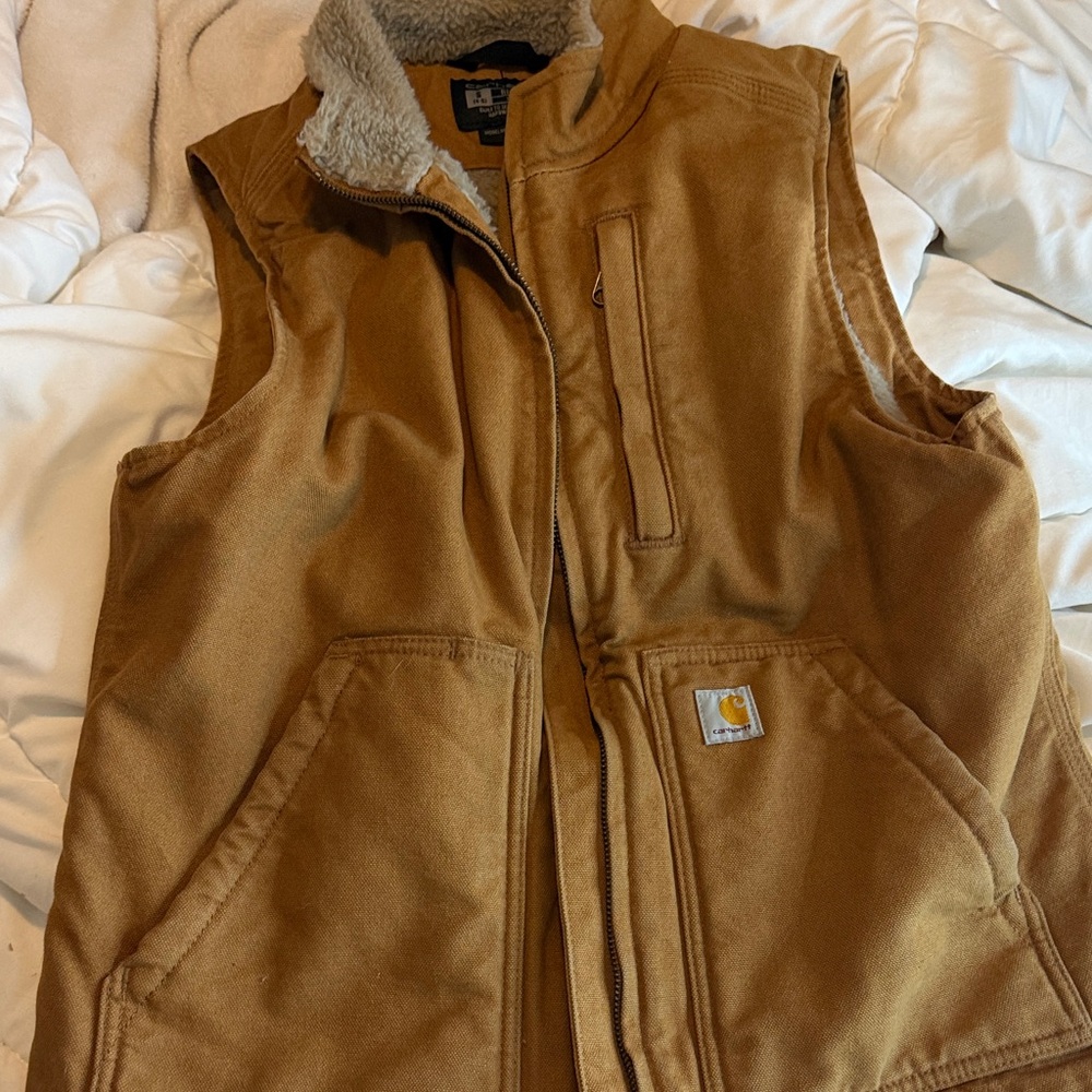 Carhartt Brown Sherpa-Lined Work Vest